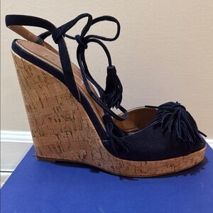 Aquazzura Blue Wedge Shoes